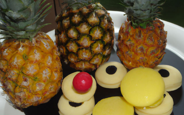 Macaron litchi, ananas