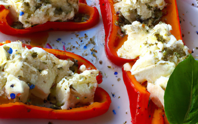 Poivron au fromage de chèvre et au basilic