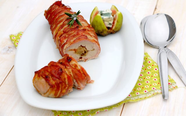 Filet mignon de porc farci au roquefort et figues fraîches