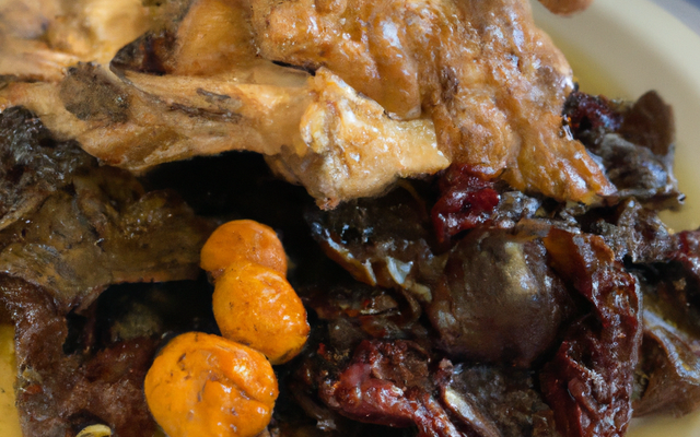 Rôti de chapon aux morilles et marrons