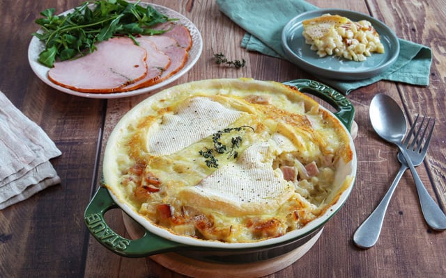 Croziflette revisitée au rôti de porc