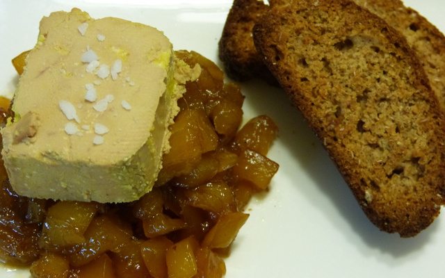 Foie gras de canard et son chutney ananas mangue