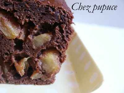 Cake chocolat, pommes & caramel