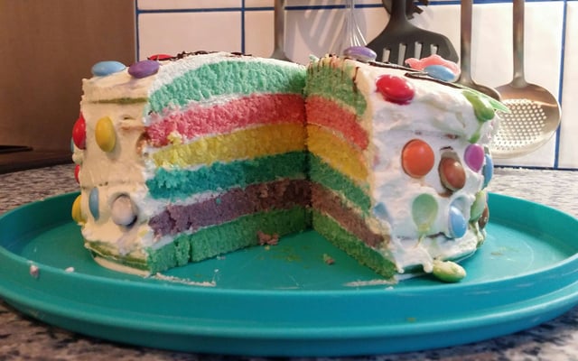 Gâteau arc en ciel