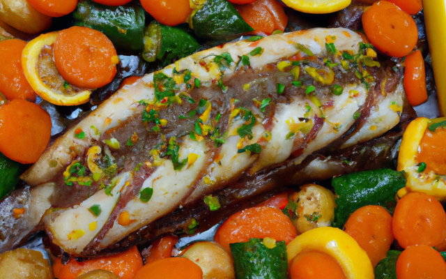 Rouget barbet au boléro de légumes confits aux agrumes