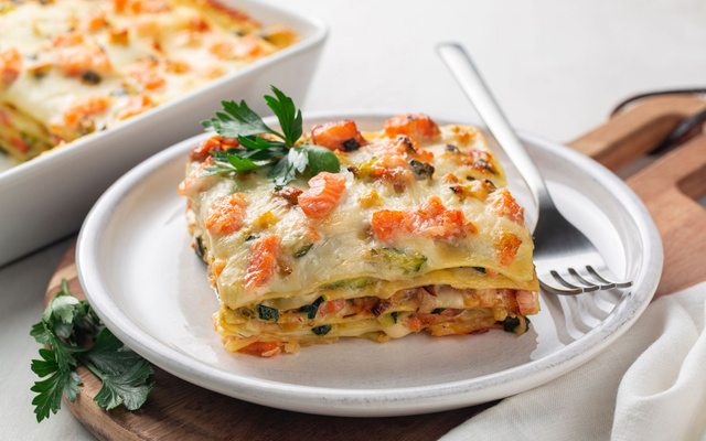 Lasagnes au saumon fumé et courgettes au Thermomix