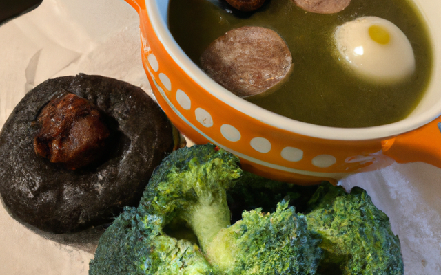 Soupe brocolis et boudin noir