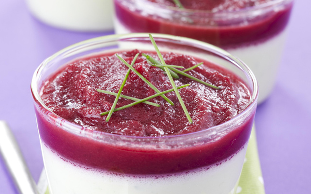 Verrines betteraves et ciboulette