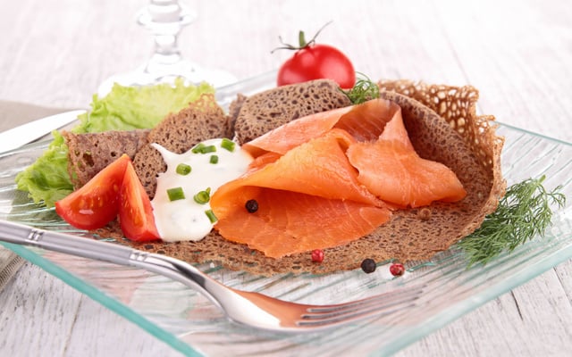 Galette de sarrasin au saumon fumé