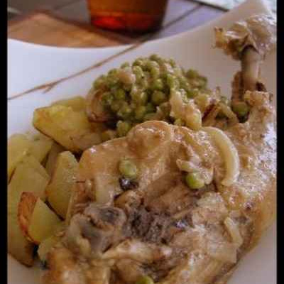 Poulet crémeux aux petits pois