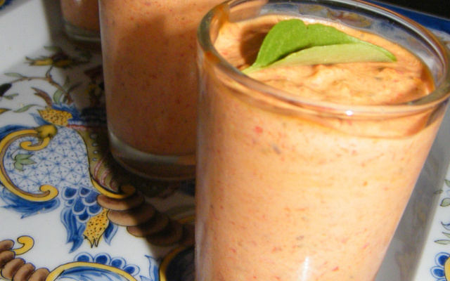 Verrine de poivrons et de fromage maison