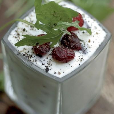 Verrines de faisselle aux cranberries