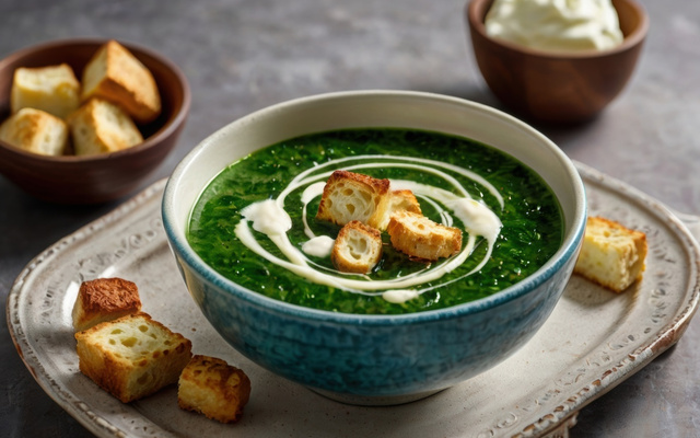 Velouté d'épinards et boursin