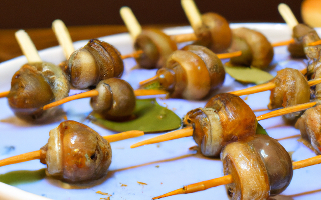 Brochettes d'escargots au lard paysan