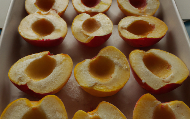 Pintade aux pêches blanches