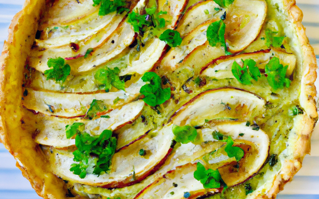 Tarte aux poireaux et au persil frais