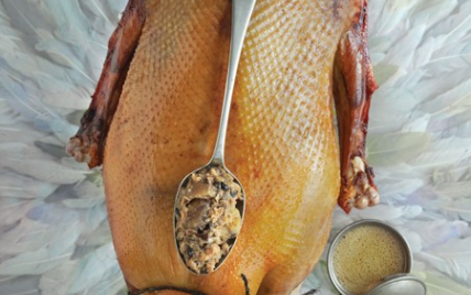 Oie de Noël farcie au foin