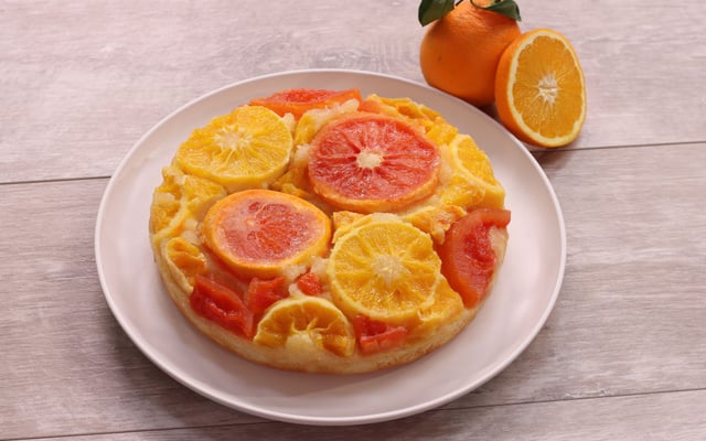 Gâteau renversé aux oranges et pamplemousse