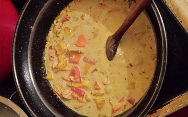 Wok poulet coco curry