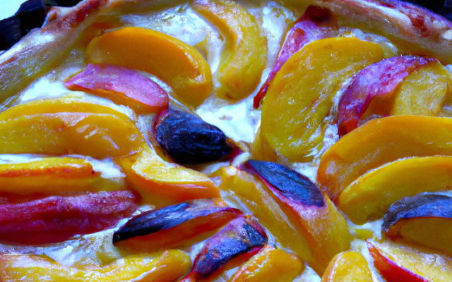 Tarte au fromage et aux pêches