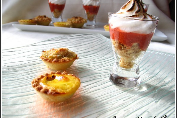 Trio gourmand à la rhubarbe