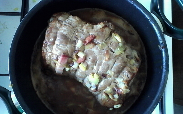 Rôti de porc aux lardons