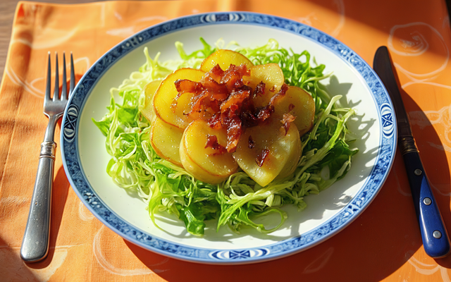 Salade vosgienne à la crème fraîche