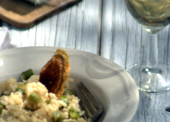 Risotto de Touraine aux asperges vertes et au Sainte Maure