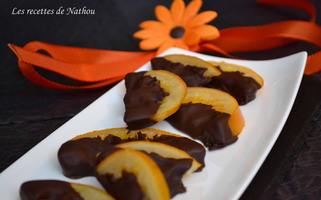 Oranges confites au chocolat noir