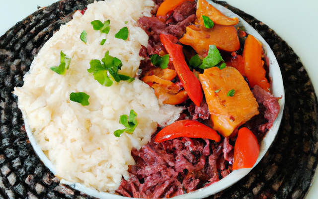 Poulet épicé avec assortiment de riz