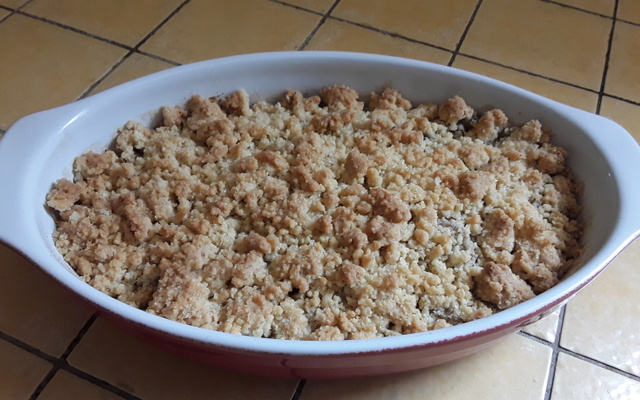 Crumble poires bananes et noix de pécan au thermomix