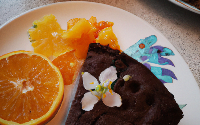 Gâteau au chocolat et fleur d'oranger