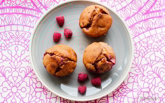 Muffins à la framboise et chocolat blanc