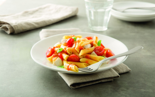 Penne Rigate 3 Minuti Barilla aux tomates cerise et à la Mozzarella