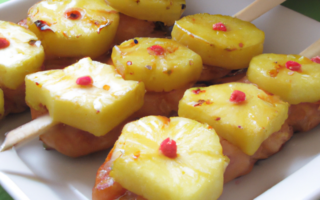 Brochettes de dinde banane / ananas