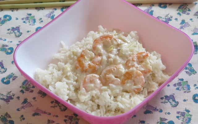 Crevettes à l'asiatique (lait de coco, citronnelle, gingembre)