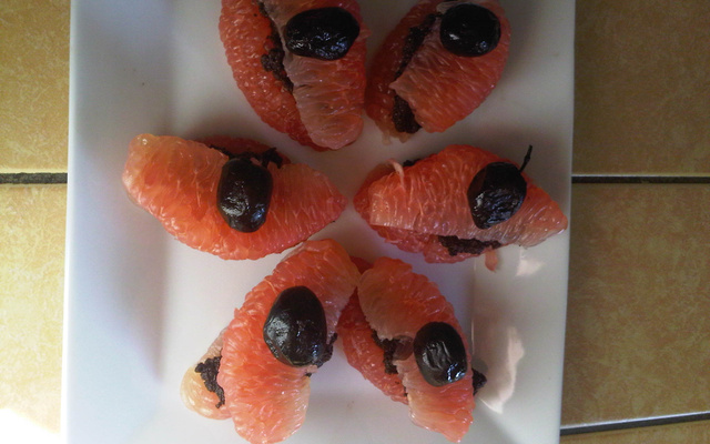Fleur de pamplemousse à la tapenade