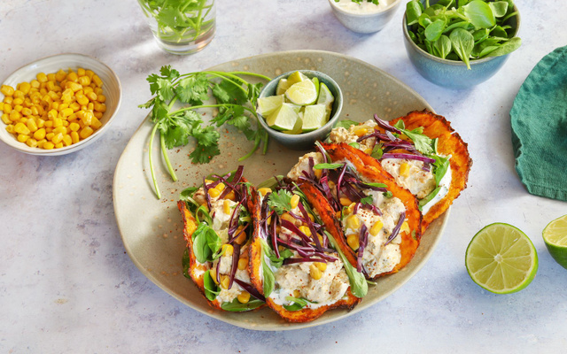 Tacos de carottes au poulet mariné au yaourt