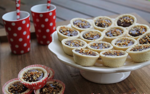 Tartelettes chocolat caramel et Chartreuse verte