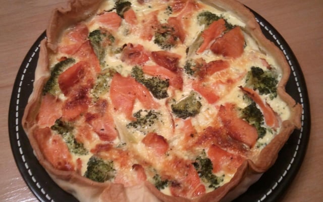 Quiche brocolis saumon