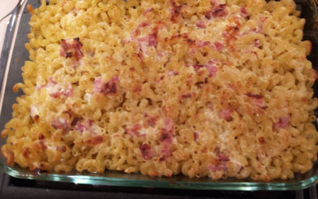 Gratin de pâtes au jambon