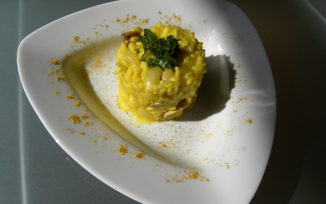 Risotto à l'italienne, champignons, safran