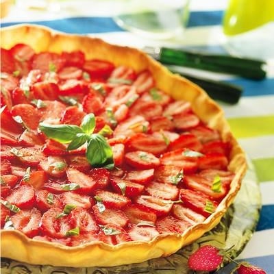 Tarte aux fraises et au basilic
