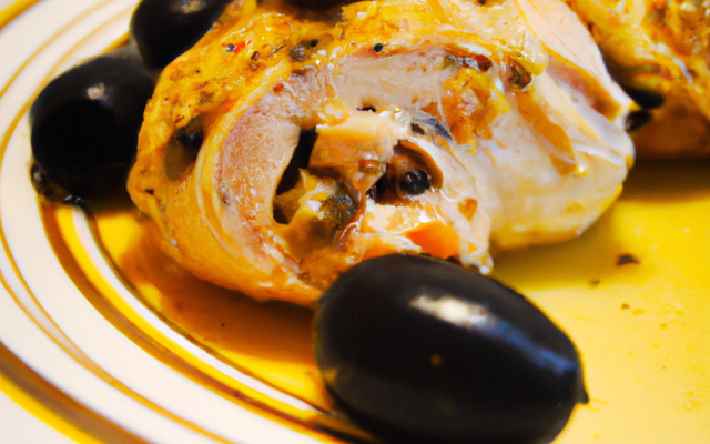Poulet farci aux olives
