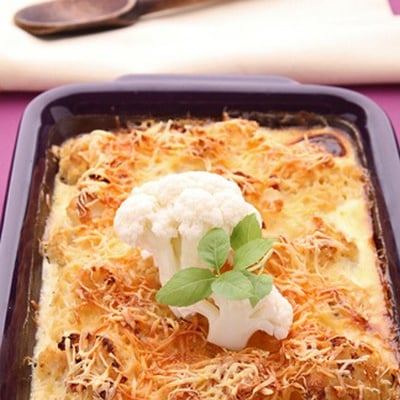 Chou-fleur au parmesan et aux amandes