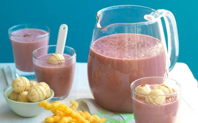 Petites soupes glacées et ses billes de gaufrettes