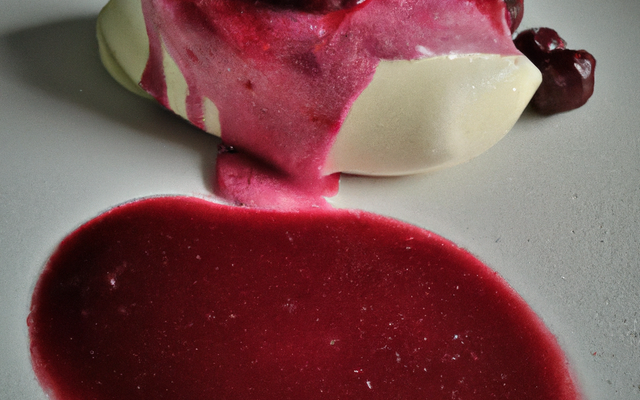 Crème glacée sans gluten et coulis de cerise