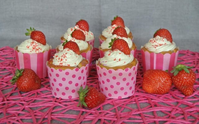Cupcakes à la fraise