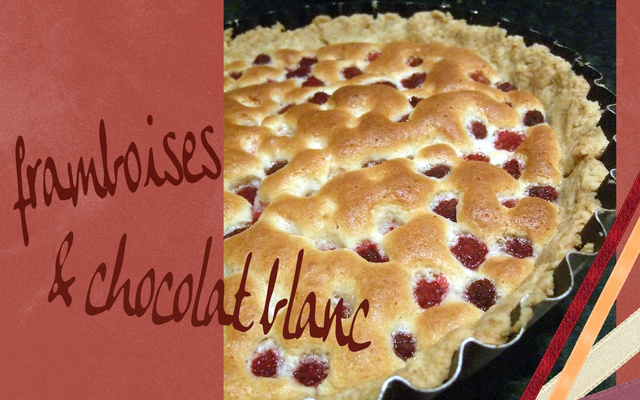 Tarte mousseuse au chocolat blanc et framboises