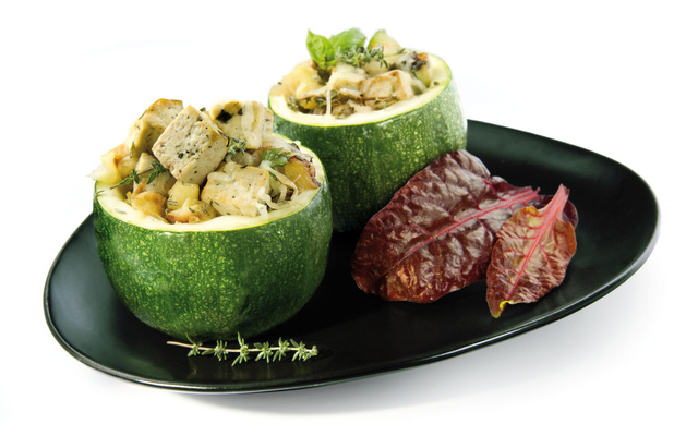 Courgettes farcies au tofu